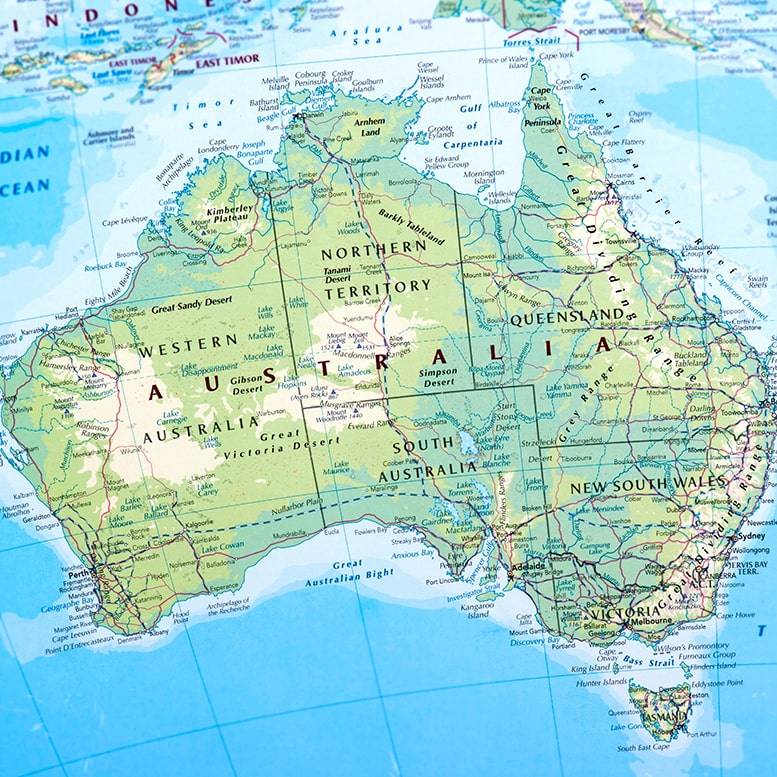 smaller asutralia map